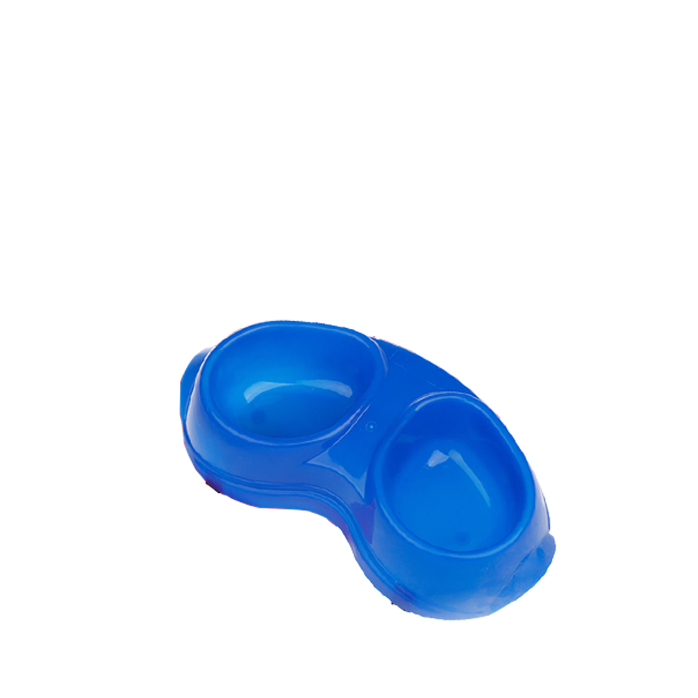 Bowl - Double Plastic Bowl -  - 26.5 x 16 x 5 cm Blue - Best In Show - Best Pet Food For Your Pet