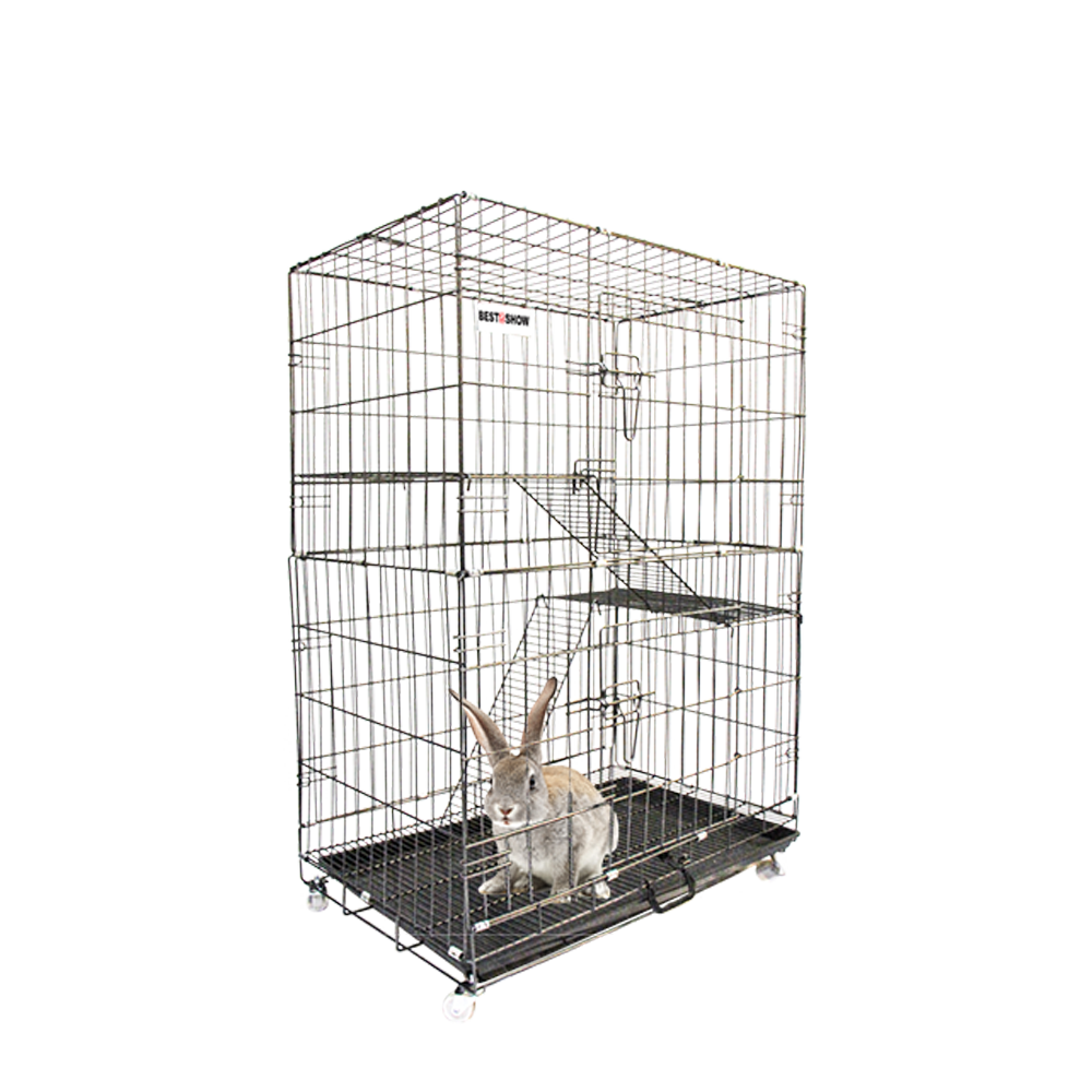 Cat | Product - Cat Cage - CC 08B -  - 76 x 46 x 112 cm Sparkling Silver - Best In Show - Best Pet Food For Your Pet