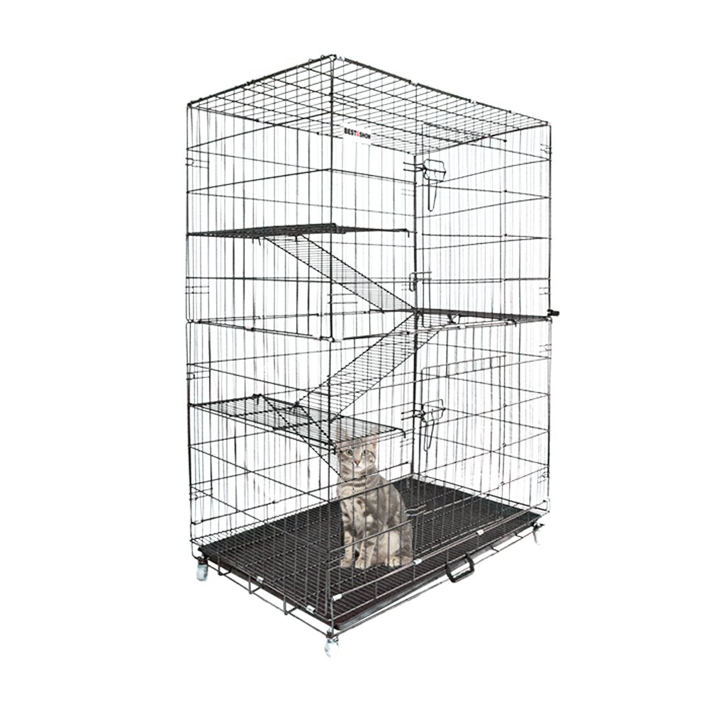 Cat | Product - Cat Cage - CC 10B -  - 92 x 56 x 128 cm Sparkling Silver - Best In Show - Best Pet Food For Your Pet