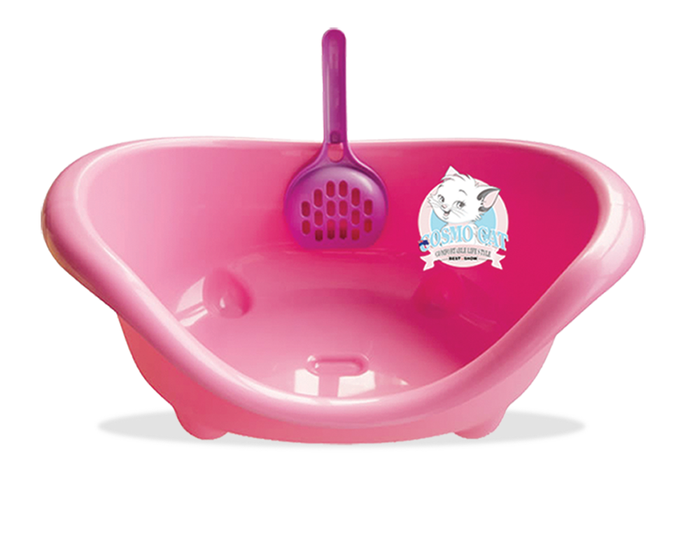 Cosmo Cat - Cosmo Cat Litter Box #3 with Scoop -  - 41 x 30 x 17 cm Pink - Best In Show - Best Pet Food For Your Pet
