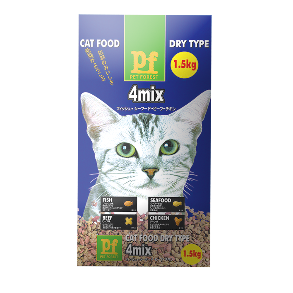 Japanese Formula - Pet Forest - 4 Mix (Fish, Seafood, Beef, Chicken) - 1.5kg  - Best In Show - Best Pet Food For Your Pet