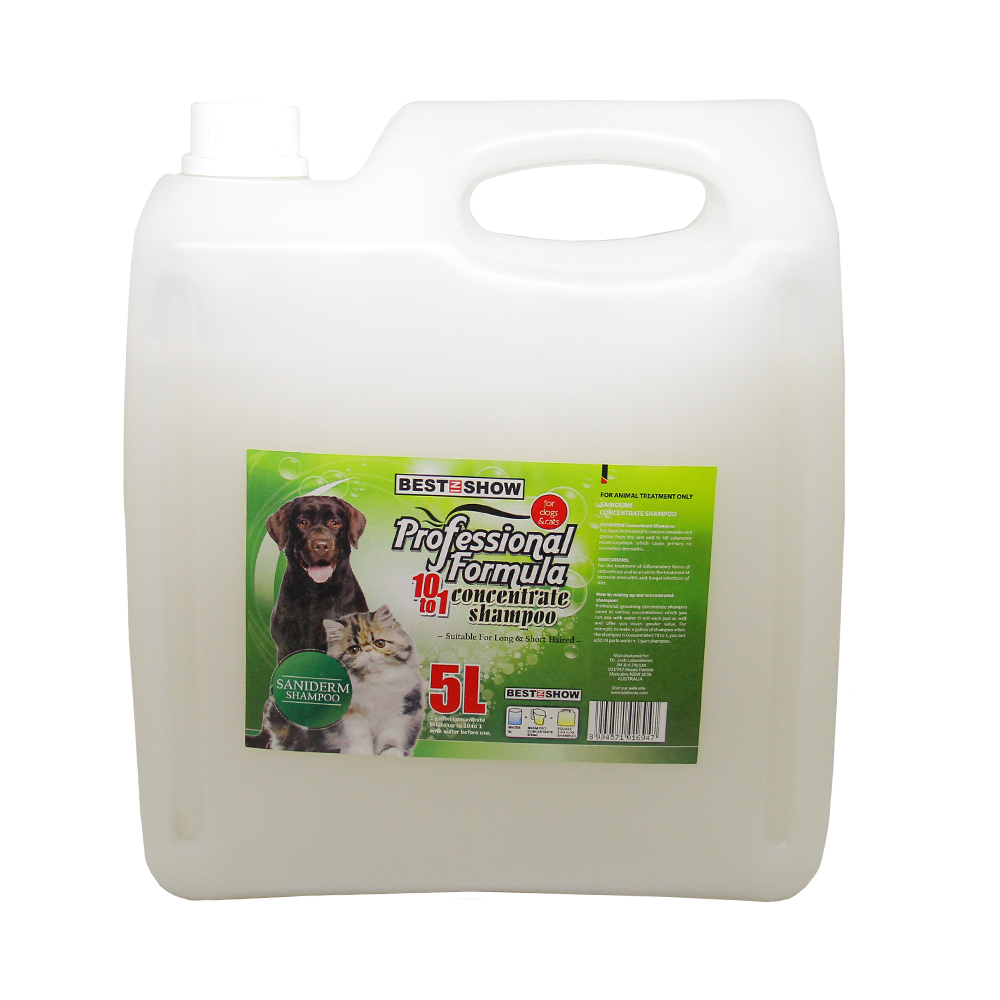 Grooming - Shampoo 5 L - Saniderm - 5 L  - Best In Show - Best Pet Food For Your Pet