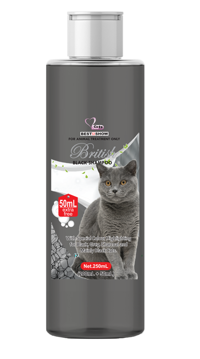 Grooming - Shampoo Cat - BIS British Black - 250 ml Tinted Black - Best In Show - Best Pet Food For Your Pet