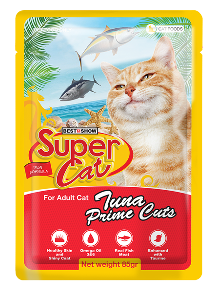 Super Premium - Super Cat Pouch (Extra Premium Range) - Adult Tuna Prime Cuts - 85gr  - Best In Show - Best Pet Food For Your Pet