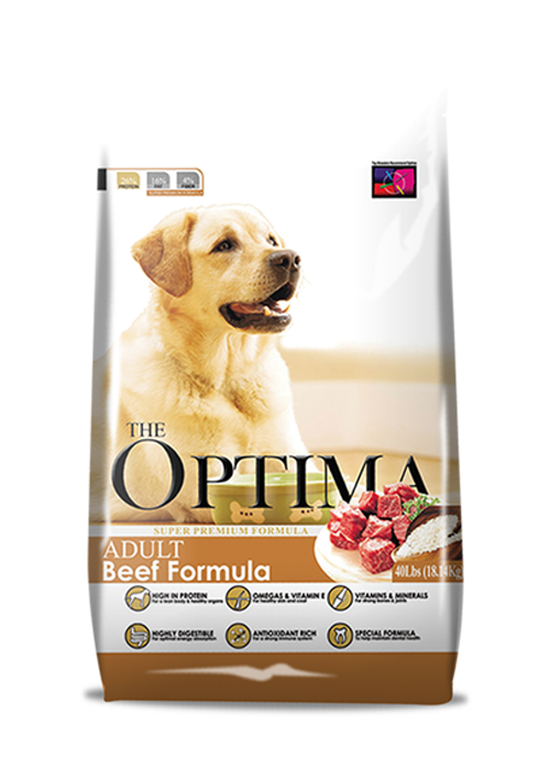 Optima - Optima - ADULT BEEF FORMULA - 40Lbs  - Best In Show - Best Pet Food For Your Pet