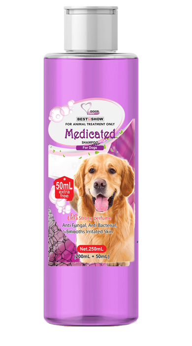 Shampoo Dog - Shampoo Dog - BIS Medicated - 250 ml Tinted Purple - Best In Show - Best Pet Food For Your Pet