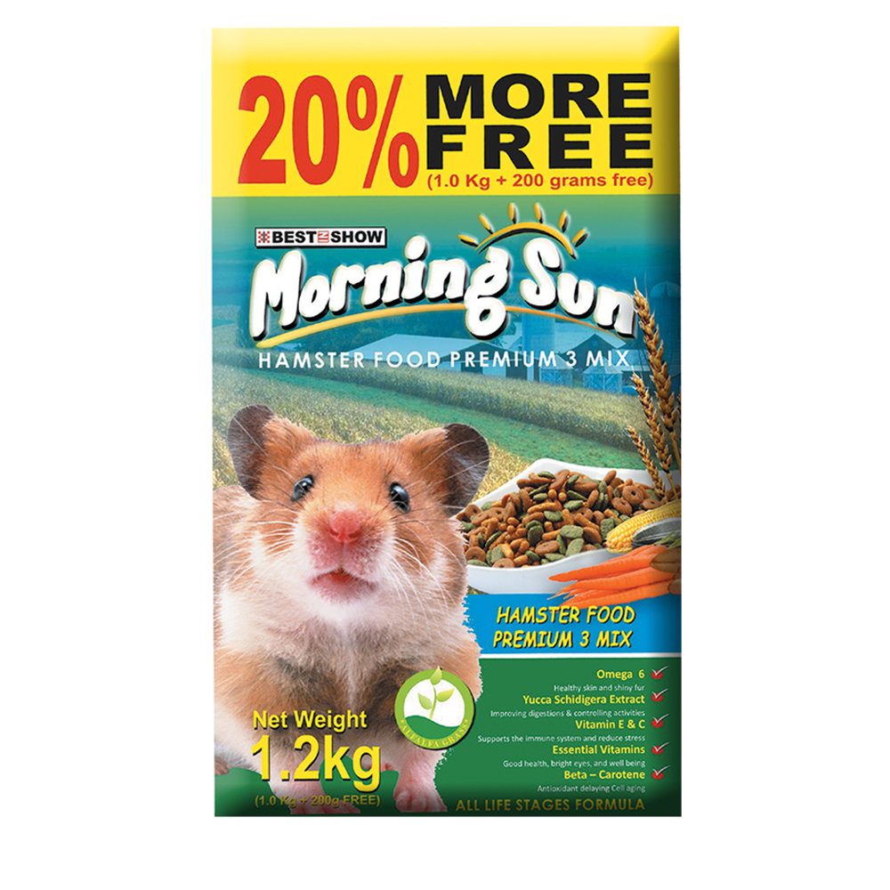 Hamster - Morning sun hamster food 3mix - Premium 3 mix - 1.2kg  - Best In Show - Best Pet Food For Your Pet