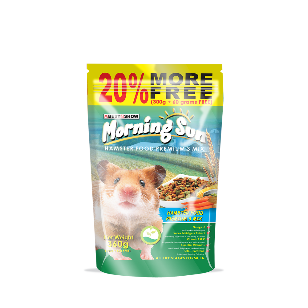 Hamster - Morning sun hamster food 3mix - Premium 3 mix - 360g  - Best In Show - Best Pet Food For Your Pet