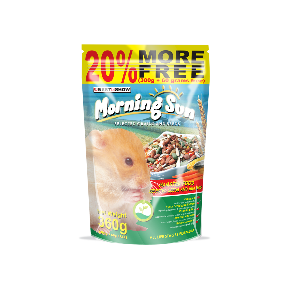 Hamster - Morning Sun Hamster - Seed & Grains - 240gr  - Best In Show - Best Pet Food For Your Pet