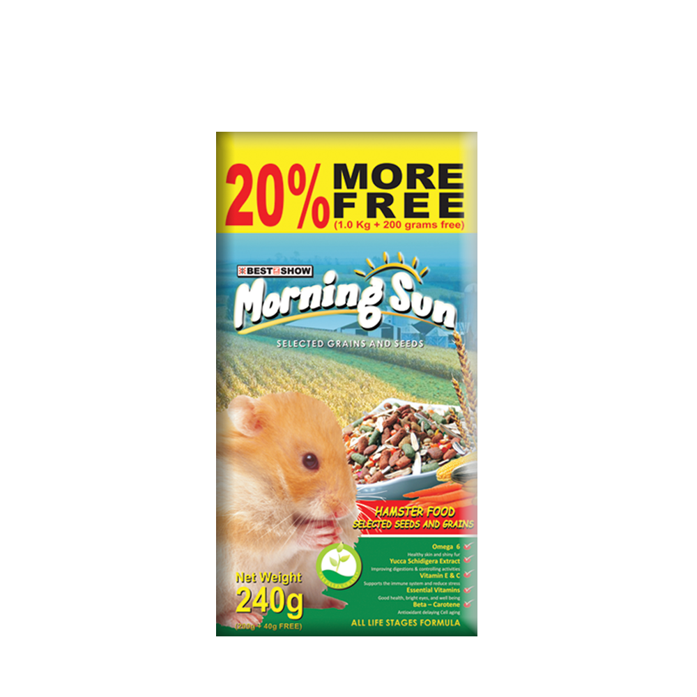 Hamster - Morning Sun - Seeds & Grains - 240g  - Best In Show - Best Pet Food For Your Pet