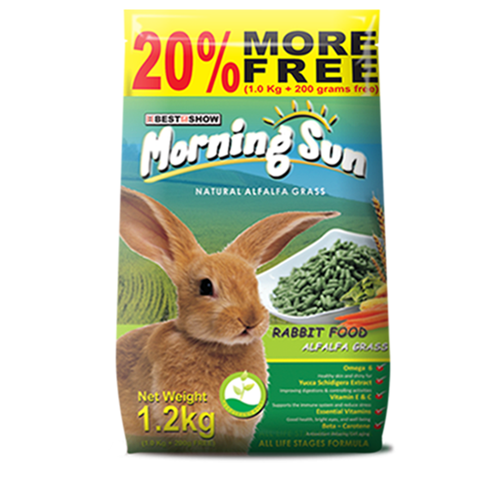 Rabbit - Morning Sun - Alfafla Grass - 1.2kg  - Best In Show - Best Pet Food For Your Pet