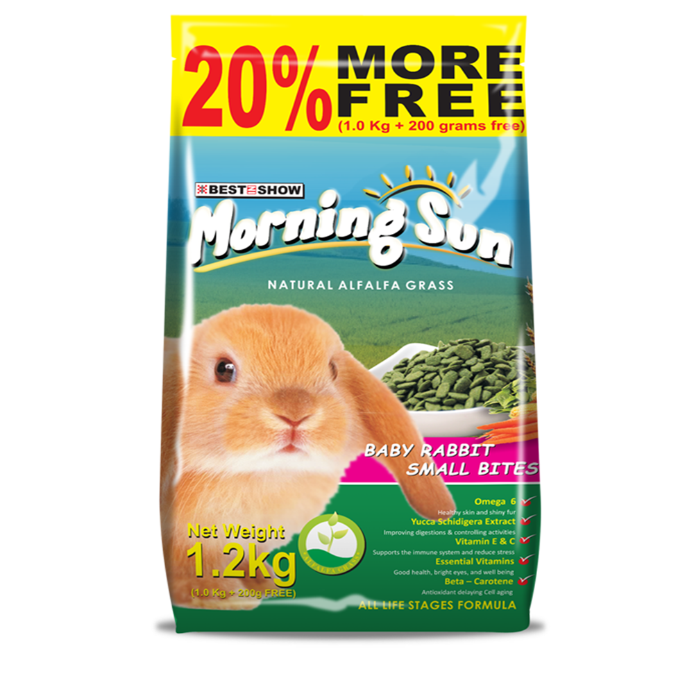 Rabbit - Morning Sun - Baby Rabbit Small Bites - 1.2kg  - Best In Show - Best Pet Food For Your Pet