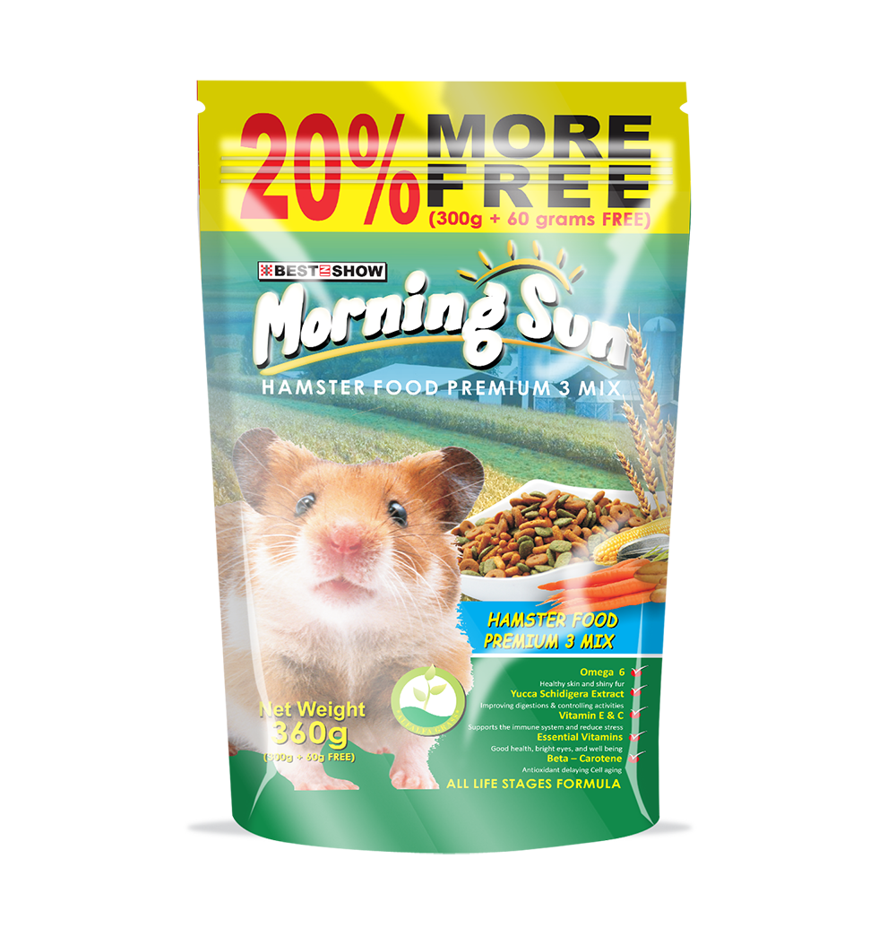Cat | Product - Morning Sun Hamster - Hamster Food Selected Seed and Grains - 120gr  - Best In Show - Best Pet Food For Your Pet