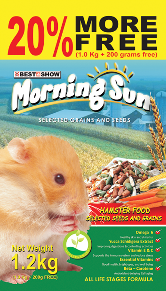 Cat | Product - Morning Sun Hamster - Hamster Food Selected Seed and Grains - 360gr  - Best In Show - Best Pet Food For Your Pet